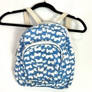 Roberta Roller Rabbit Backpack Dog Print Blue White Mini Bag
